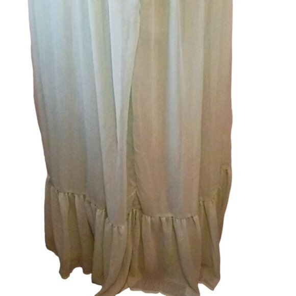 ASOS Maternity Off-the-Shoulder, Ruffled High-Low Dress in Light Green, Size 10 - Picture 10 of 16